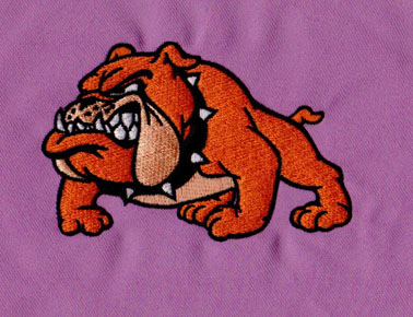 embroidery digitizing bulldog logo